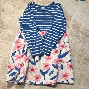 Hanna Andersson Blue and Pink Striped Floral Dress